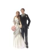 Figurine mariés bouquet de roses