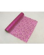 Rouleau organdi "Duo de Coeurs" -  fuchsia