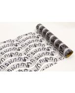 Rouleau organza "Notes de musique" - Blanc