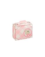 10 Boîtes à dragées valise ourson rose