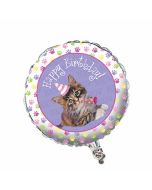 Ballon hélium chat happy birthday