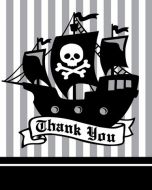 8 cartes de remerciement Pirate Party
