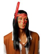 Perruque homme indien avec plume