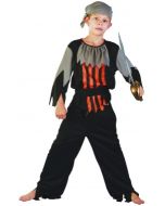 Costume garçon pirate orange et noir - Taille 7/9 ans
