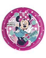 8 assiettes en carton 23 cm - Minnie Pois