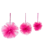 pompons à suspendre fuchsia