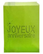 24 sacs en papier Joyeux Anniversaire - vert anis à prix discount