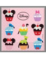 Serviettes Mickey et ses amis thème cupcake - x20