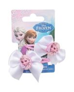 2 Barrettes roses avec noeuds blancs - La Reine des Neiges