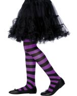 Collants sorcière fille violet et noir - 6/12 ans