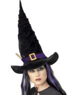 Chapeau de sorcière - noir et violet