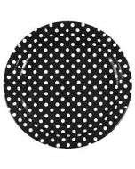 10 assiettes pois - noir