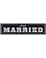 Plaque minéralogique en carton "Just married"