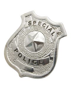Badge de policier en métal argenté