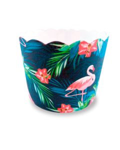 25 caissettes à cupcakes tropicales flamant rose