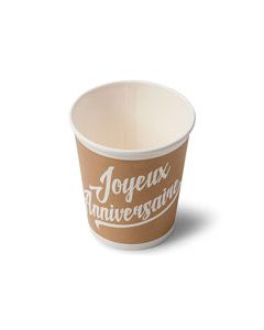 lot de 20 gobelets en kraft Joyeux Anniversaire