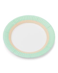 12 assiettes vertes et blanches