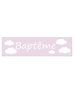 Bannière baptême nuages roses