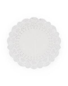 6 napperons dentelle blancs 16,5 cm