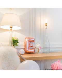 Ballon rose gold lettre E - 36 cm
