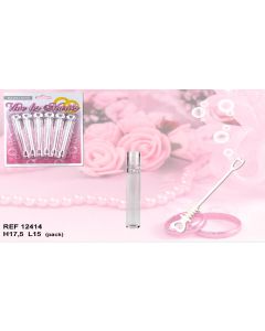 6 bulles de savon coeur blanc