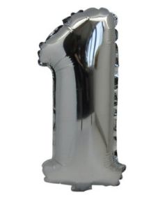 ballon métal argent chiffre 1