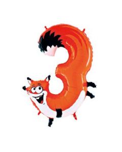 Ballon chiffre "3" renard