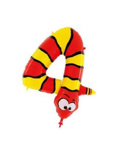 Ballon chiffre "4" serpent