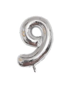 Ballon forme 9 couleur argent