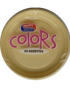 25 assiettes rondes ivoires