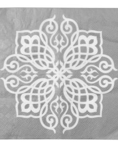 Serviette de table Orientale argent x 20