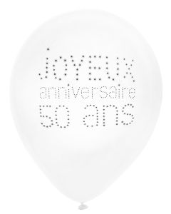 Ballon de Baudruche Anniversaire 50 ans x 8