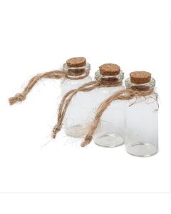 3 pots à dragées en verre et cordelette