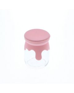 Pot à Dragées Verre Couvercle Silicone Rose