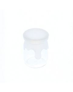 Pot a Dragées Verre Couvercle Silicone Blanc x1