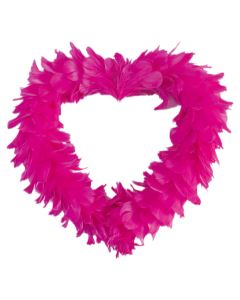 Couronne plume coeur fushia