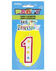 Décor "Happy Birthday" et bougie 1