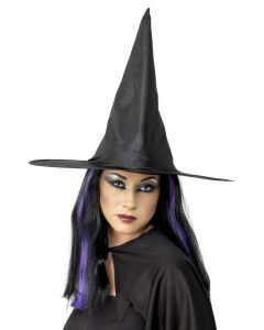 Chapeau de sorcière noir brillant