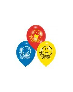 6 ballons Smiley Comic