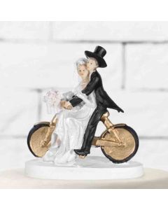 Figurine mariage couple à vélo