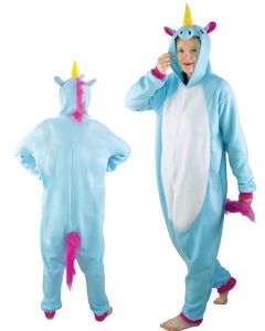 Déguisement Kigurumi licorne bleue adulte - taille unique