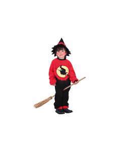 Costume garçon sorcier rouge et noir - 10/12 ans