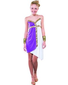 Déguisement femme romaine violet & blanc - Taille L