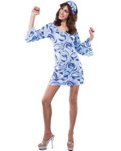Déguisement femme hippie bleu - Taille L 