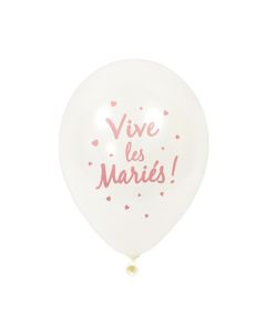6x  Ballon de baudruche Vive les mariés rose gold