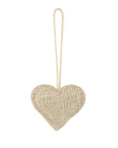 12 Coeurs écru en coton à suspendre
