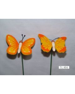 Papillons sur pique - orange