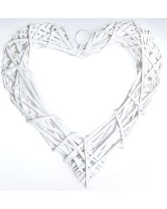 coeur en osier pm  blanc