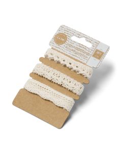 3 rubans dentelle ivoire