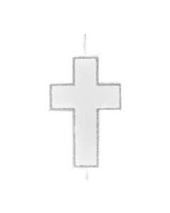 Bougie croix argent